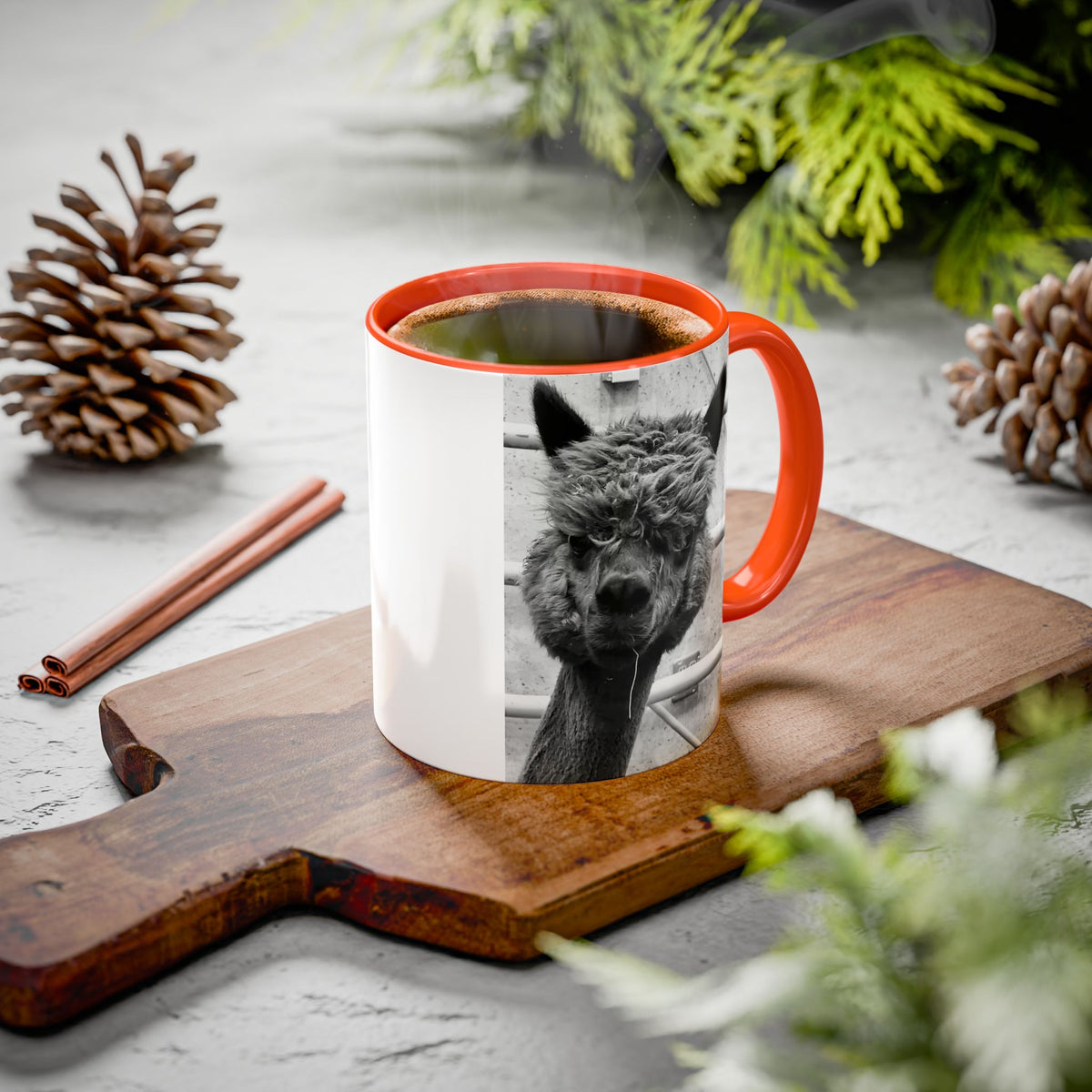 Black & White Funny Alpaca Coffee Mug (11oz, 15oz)