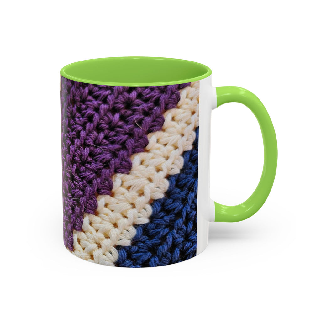 Cozy Crochet Pattern Coffee Mug — Colorful 11oz & 15oz Ceramic
