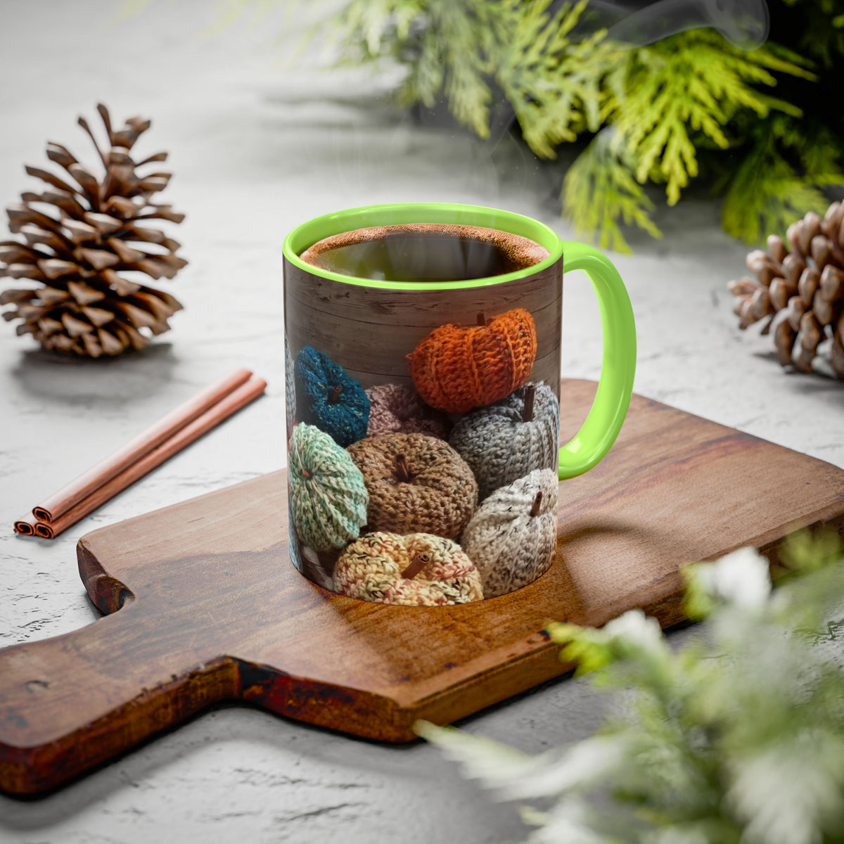 Crocheted Pumpkin Fall Mug – Cozy Autumn Coffee Cup (11oz/15oz)