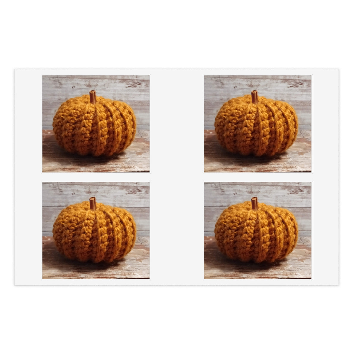 Crocheted Pumpkin Sticker Sheet — Autumn Craft Decor