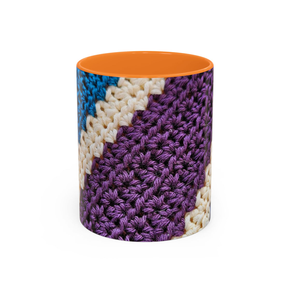 Cozy Crochet Pattern Coffee Mug — Colorful 11oz & 15oz Ceramic