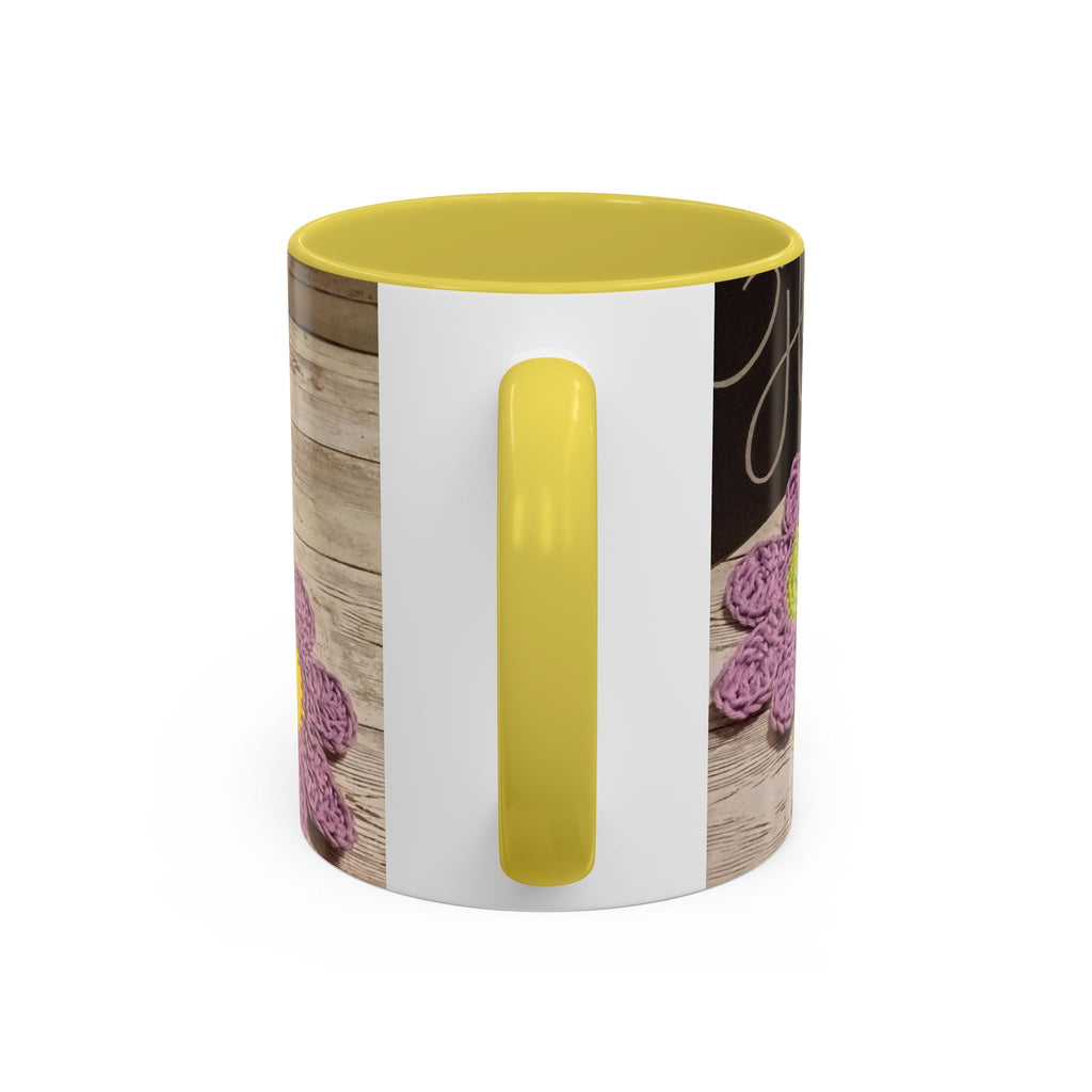 Crochet Flower Mug — Colorful Handmade Floral 11oz/15oz Coffee Cup