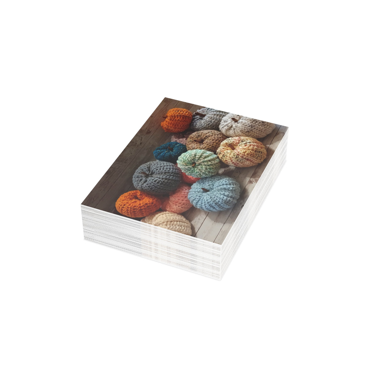Crocheted Fall Pumkins Postcard Bundles (envelopes included)