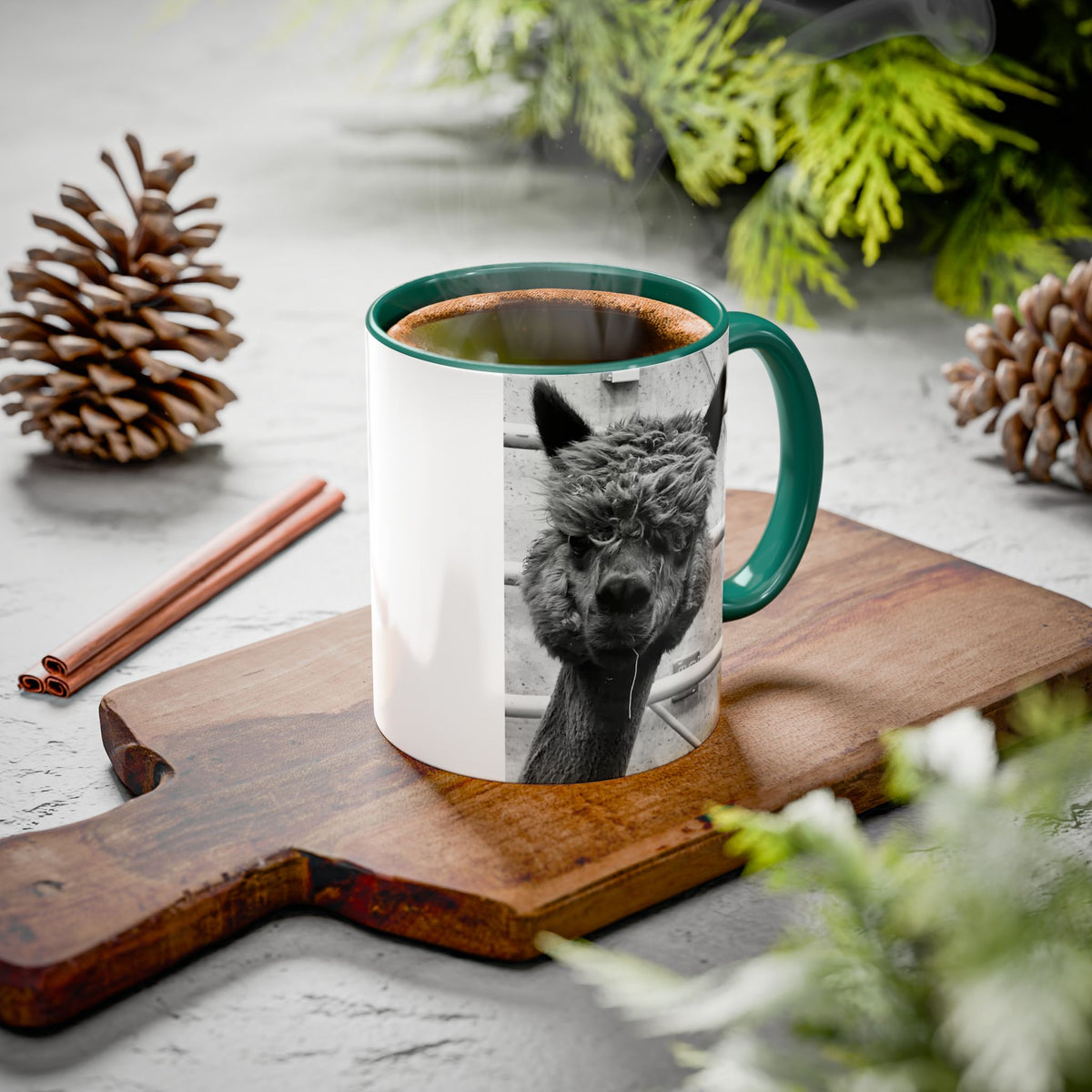 Black & White Funny Alpaca Coffee Mug (11oz, 15oz)