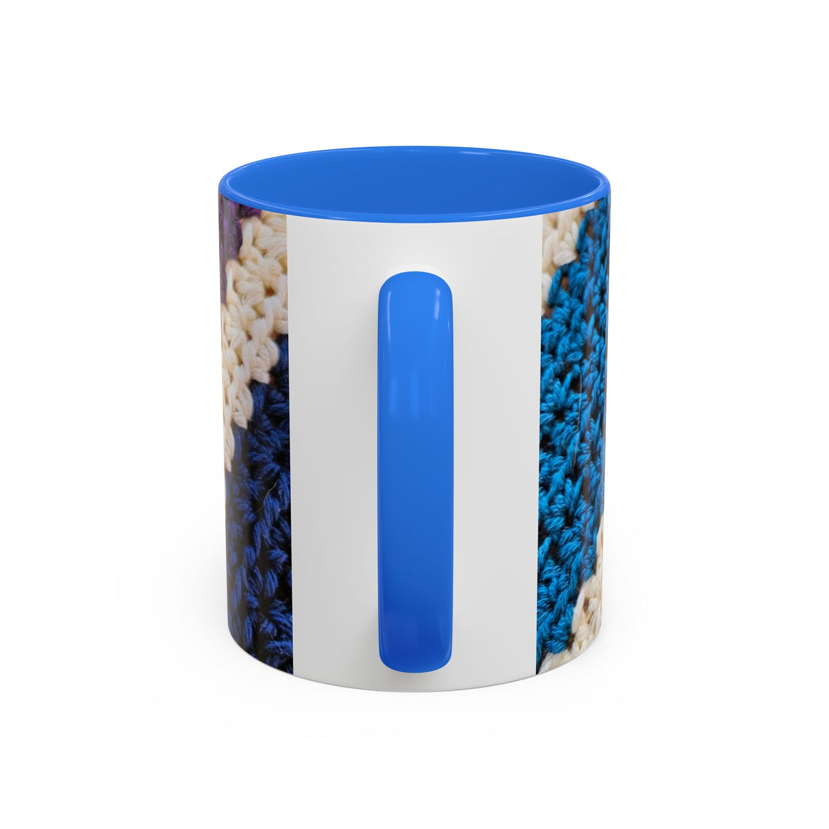 Cozy Crochet Pattern Coffee Mug — Colorful 11oz & 15oz Ceramic