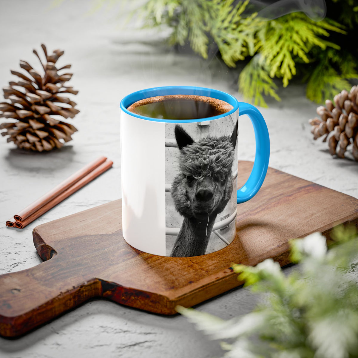 Black & White Funny Alpaca Coffee Mug (11oz, 15oz)