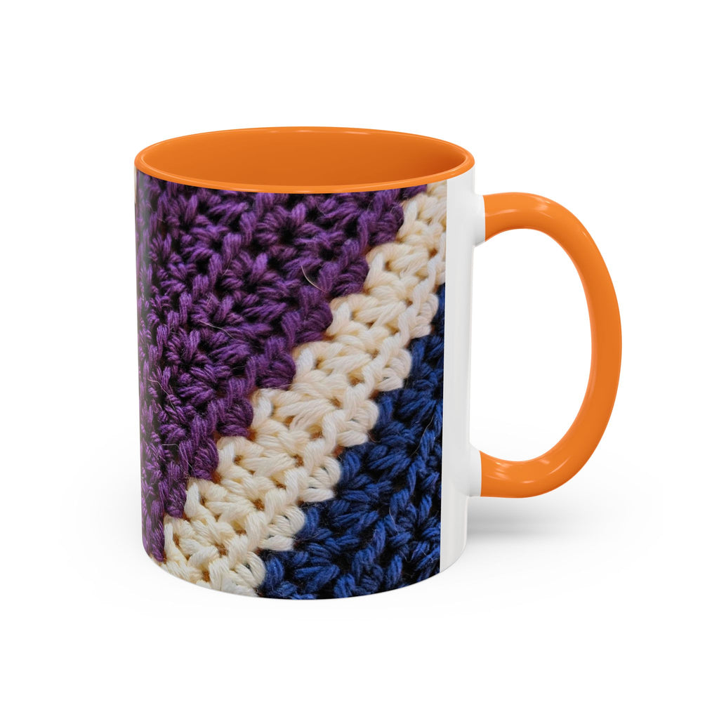 Cozy Crochet Pattern Coffee Mug — Colorful 11oz & 15oz Ceramic
