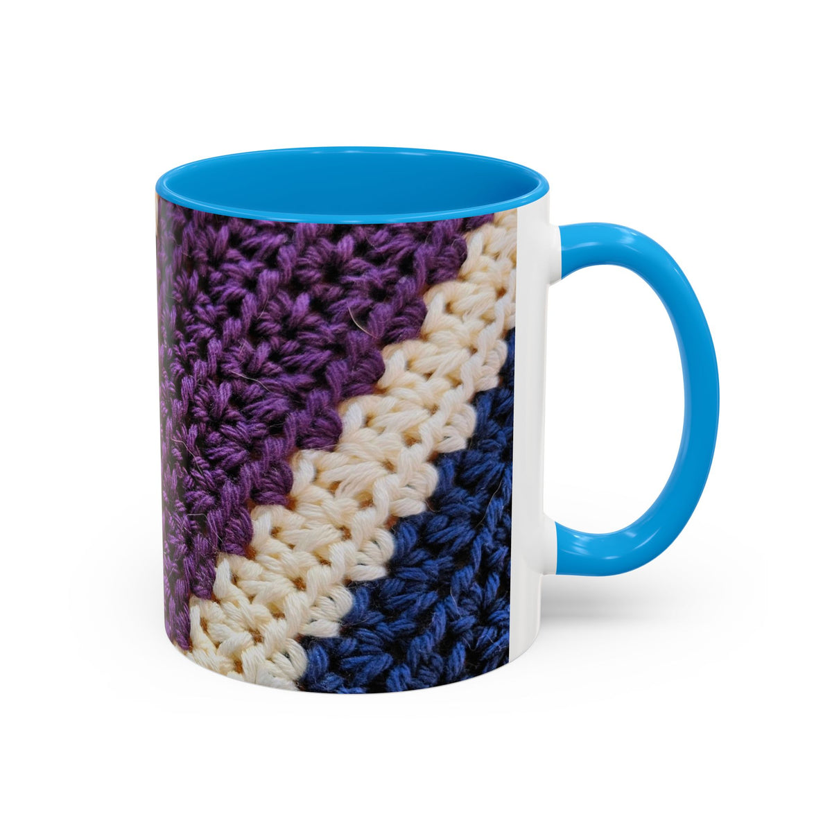 Cozy Crochet Pattern Coffee Mug — Colorful 11oz & 15oz Ceramic