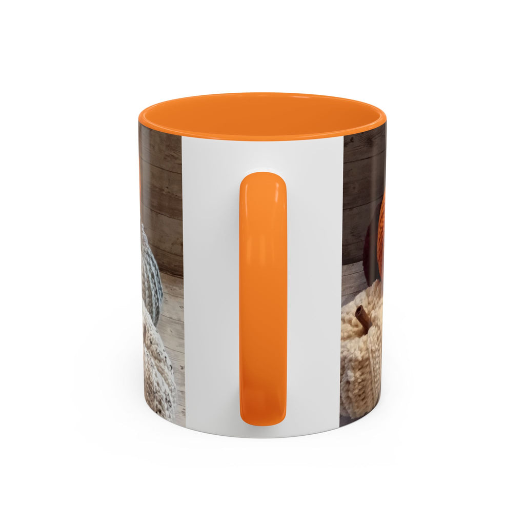Crocheted Pumpkin Fall Mug – Cozy Autumn Coffee Cup (11oz/15oz)