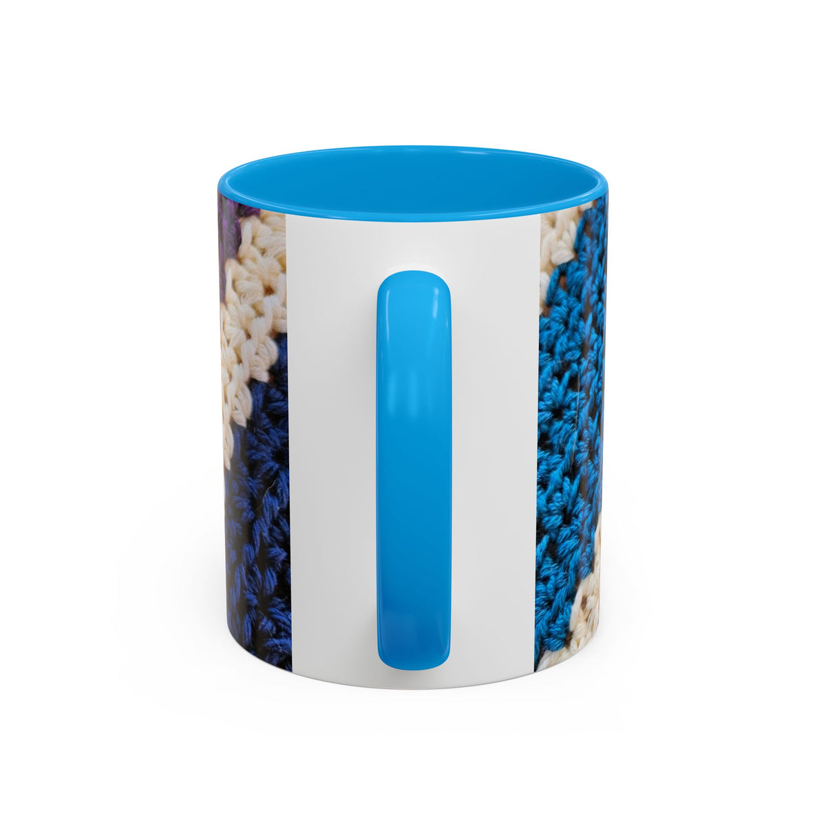 Cozy Crochet Pattern Coffee Mug — Colorful 11oz & 15oz Ceramic