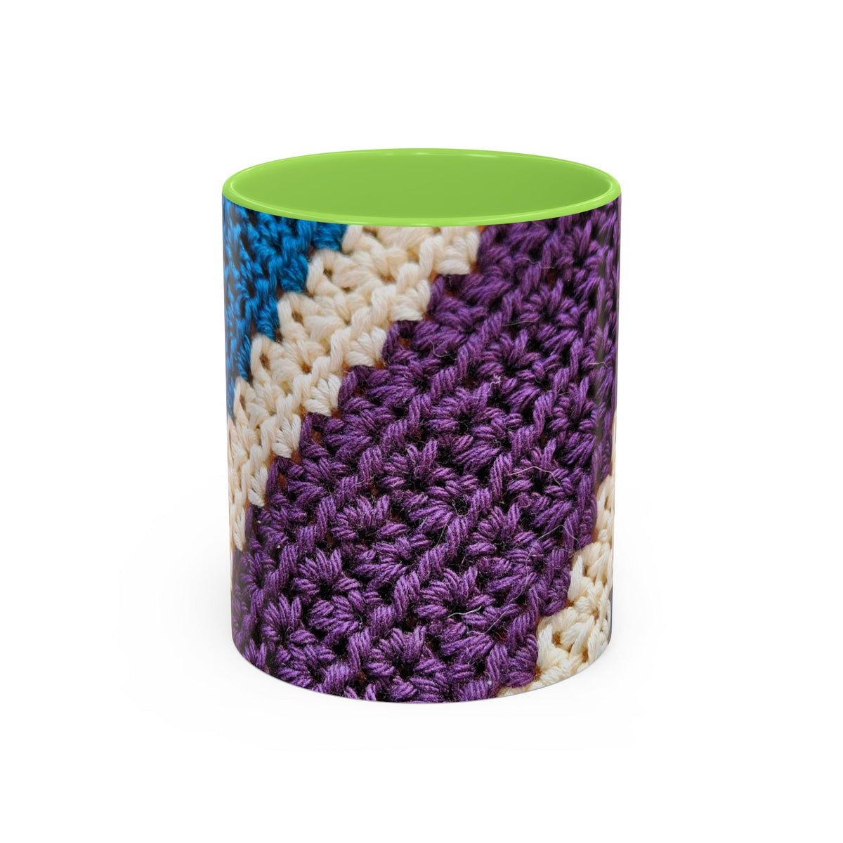 Cozy Crochet Pattern Coffee Mug — Colorful 11oz & 15oz Ceramic