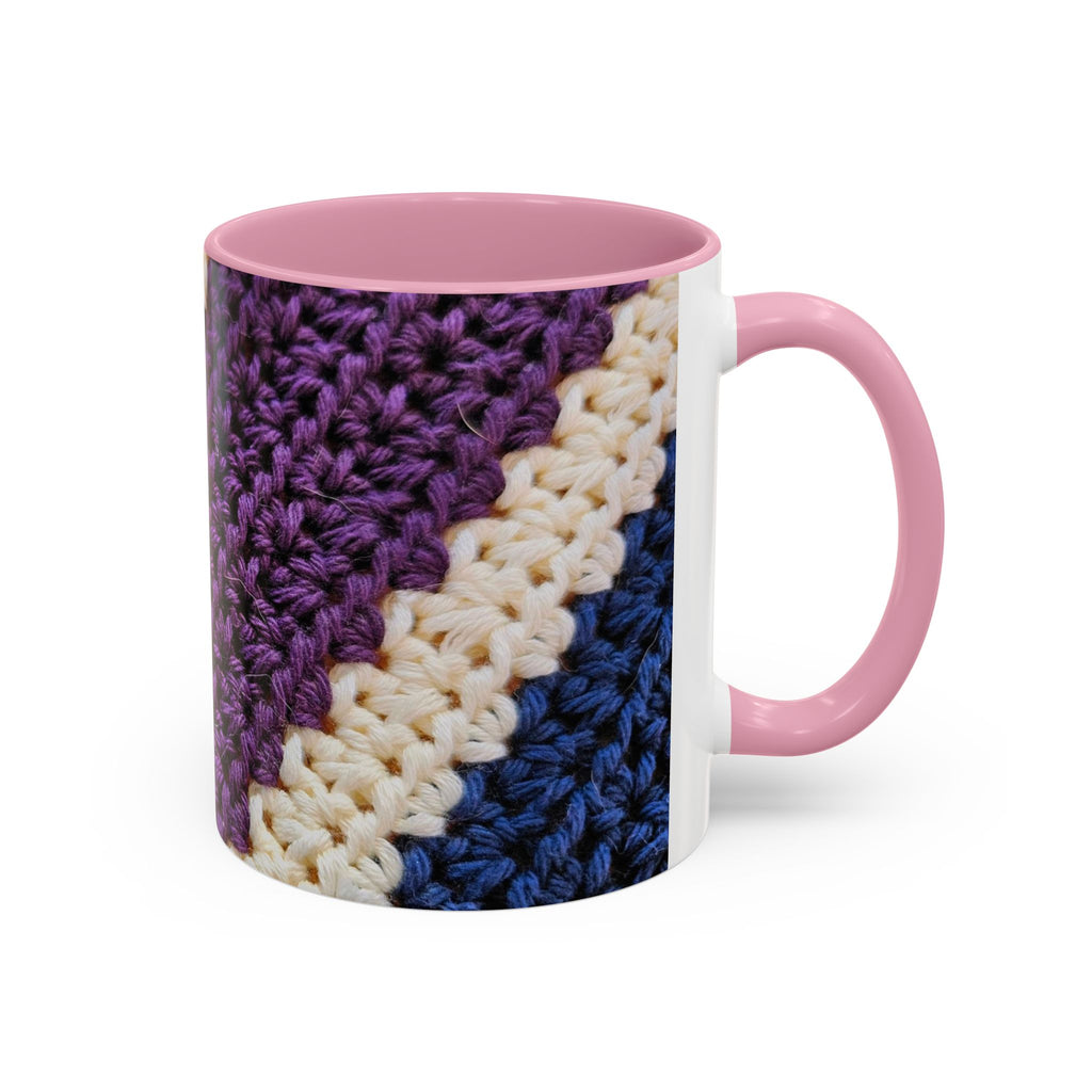 Cozy Crochet Pattern Coffee Mug — Colorful 11oz & 15oz Ceramic