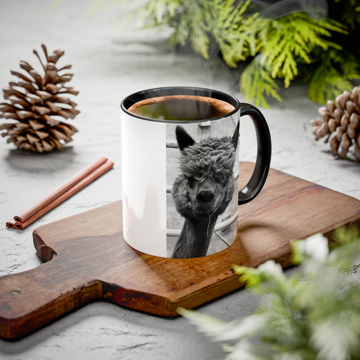 Black & White Funny Alpaca Coffee Mug (11oz, 15oz)