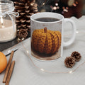 Crochet Pumpkin Mug | Ceramic Coffee Cup, Autumn Farmhouse Decor