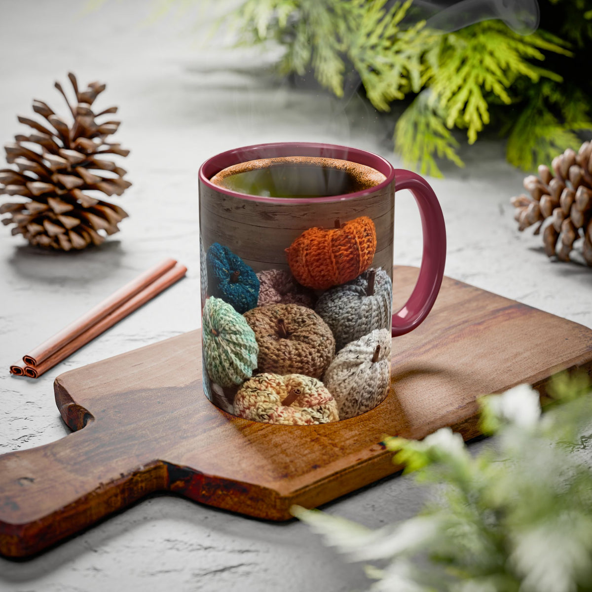 Crocheted Pumpkin Fall Mug – Cozy Autumn Coffee Cup (11oz/15oz)