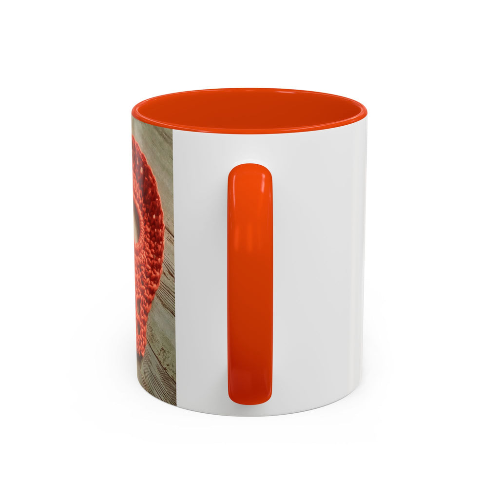 Crochet Skull Mug — Colorful 11oz/15oz Coffee Cup (Orange Day of the Dead Vibe)
