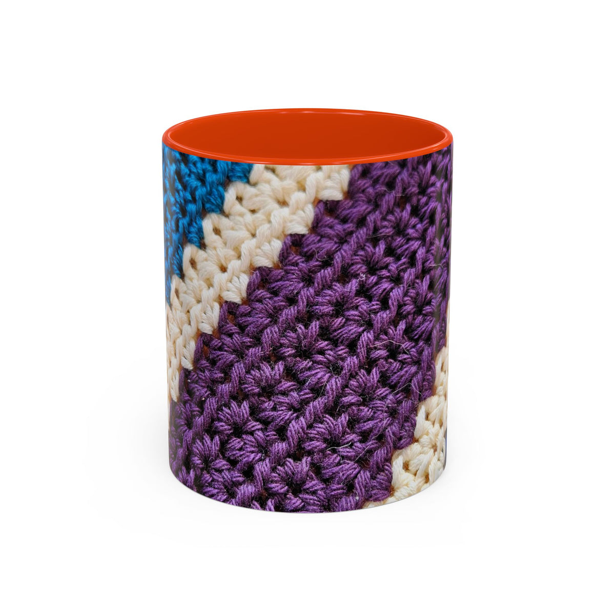 Cozy Crochet Pattern Coffee Mug — Colorful 11oz & 15oz Ceramic