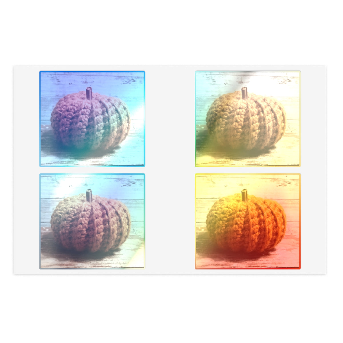 Crocheted Pumpkin Sticker Sheet — Autumn Craft Decor
