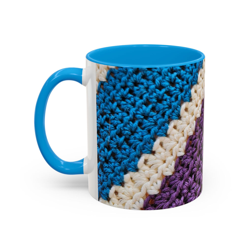 Cozy Crochet Pattern Coffee Mug — Colorful 11oz & 15oz Ceramic