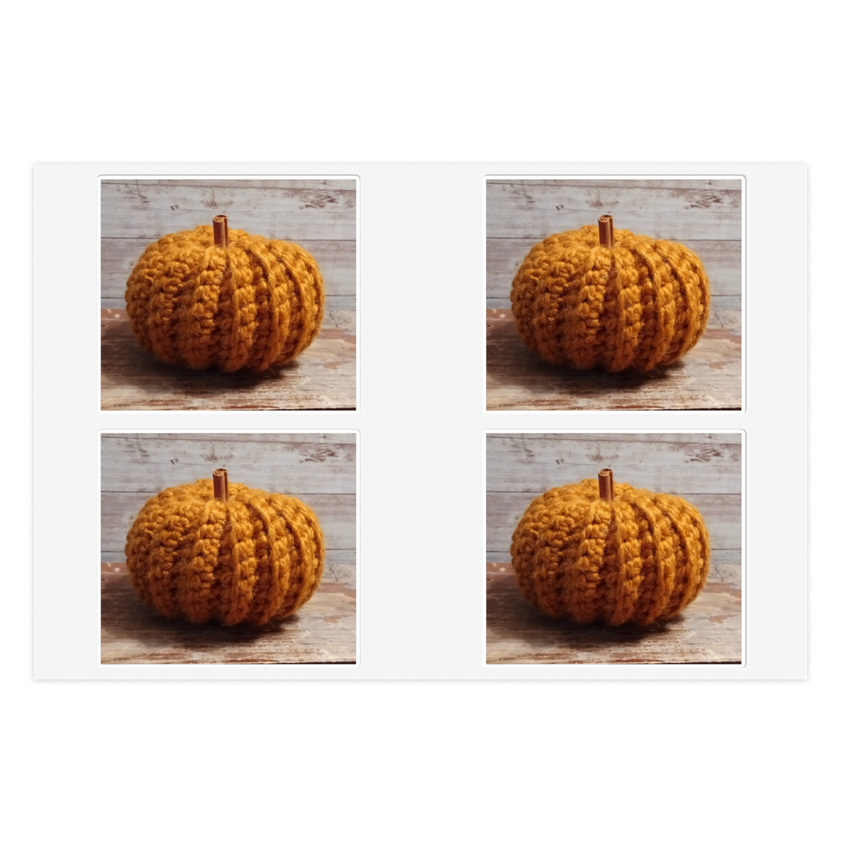 Crocheted Pumpkin Sticker Sheet — Autumn Craft Decor