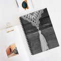 Boho Tassel Spiral Notebook — Rustic Crochet Cover, Ruled Journal for Notes & Sketches