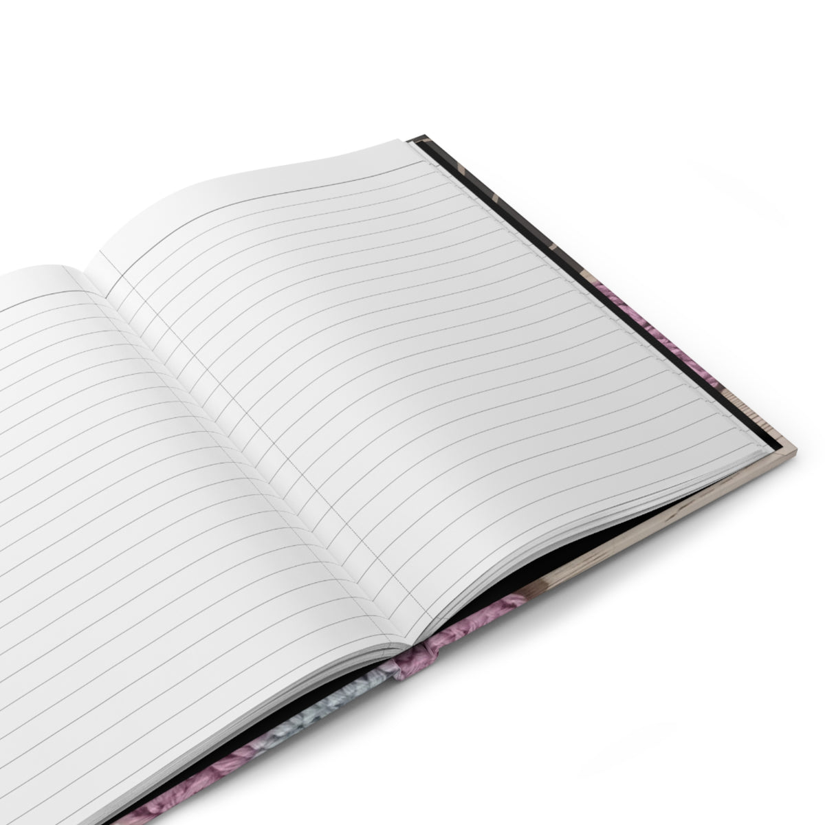 Crochet Flower Hardcover Journal — Lined Notebook with Pink Daisy Design