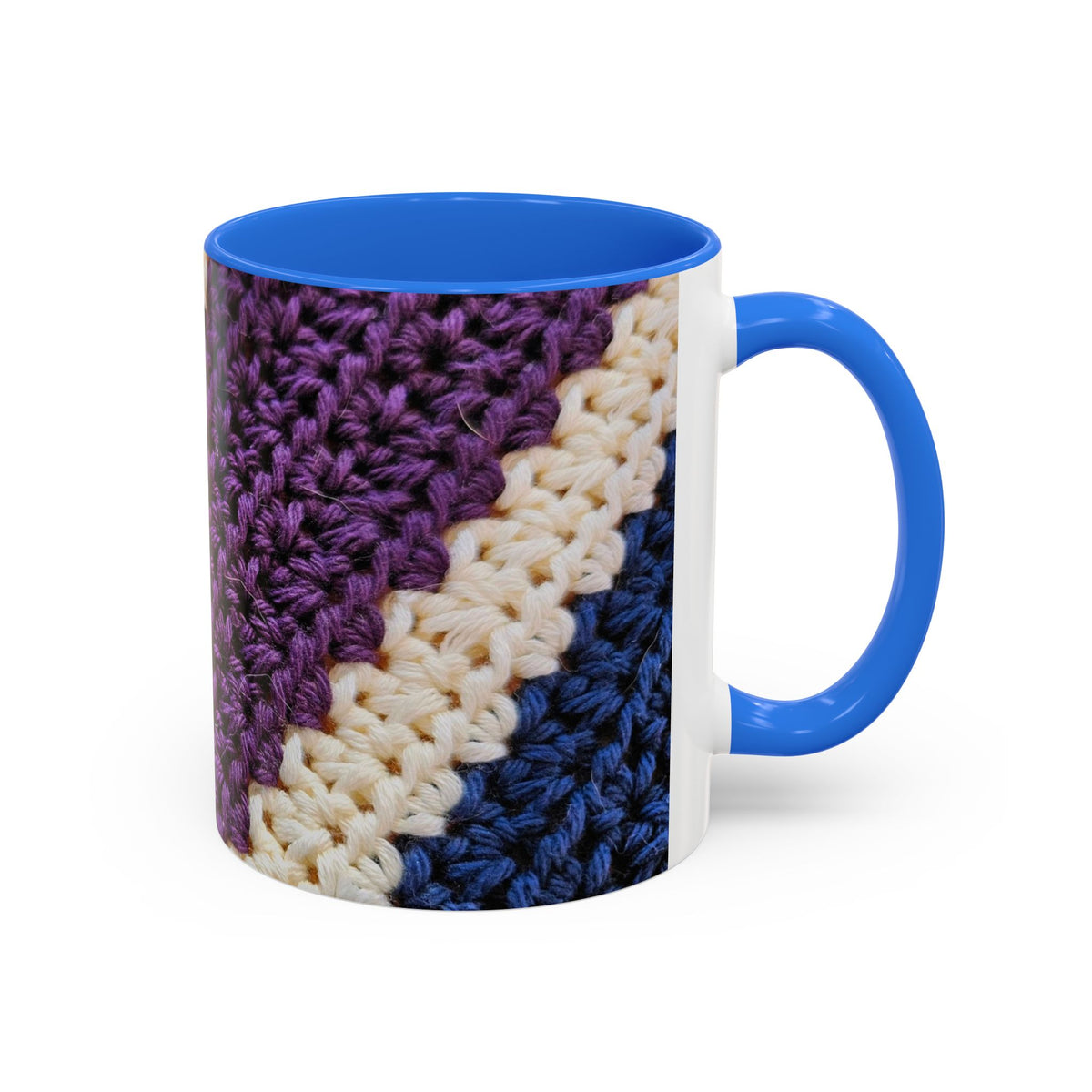 Cozy Crochet Pattern Coffee Mug — Colorful 11oz & 15oz Ceramic