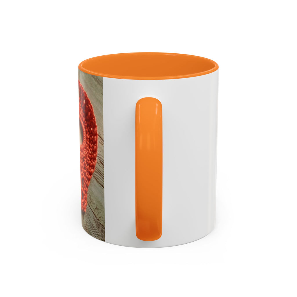 Crochet Skull Mug — Colorful 11oz/15oz Coffee Cup (Orange Day of the Dead Vibe)