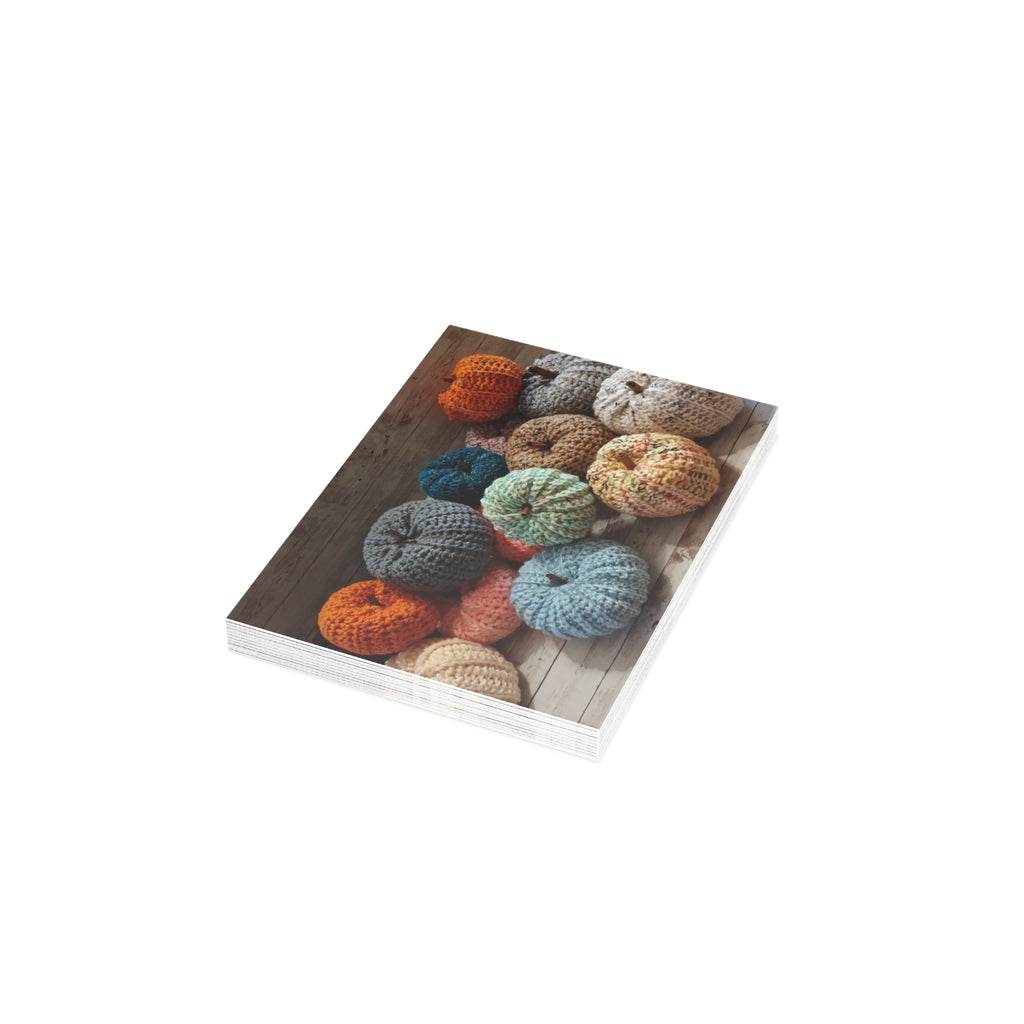 Crocheted Fall Pumkins Postcard Bundles (envelopes included)