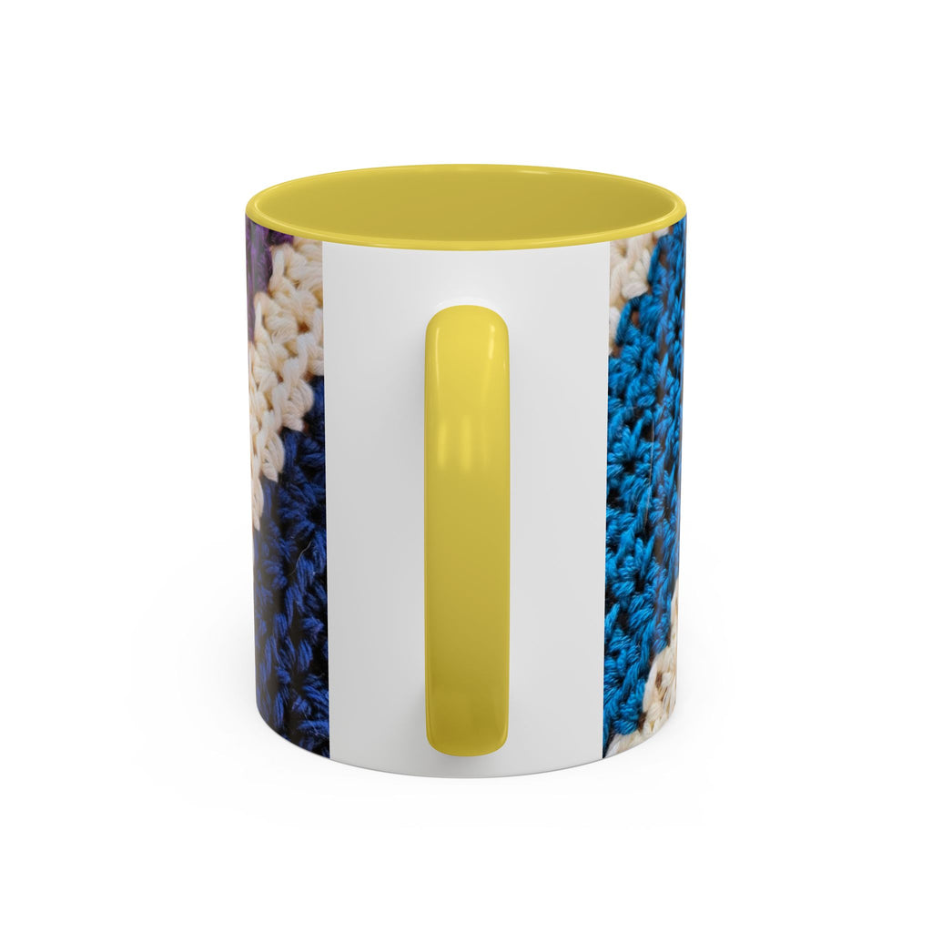 Cozy Crochet Pattern Coffee Mug — Colorful 11oz & 15oz Ceramic