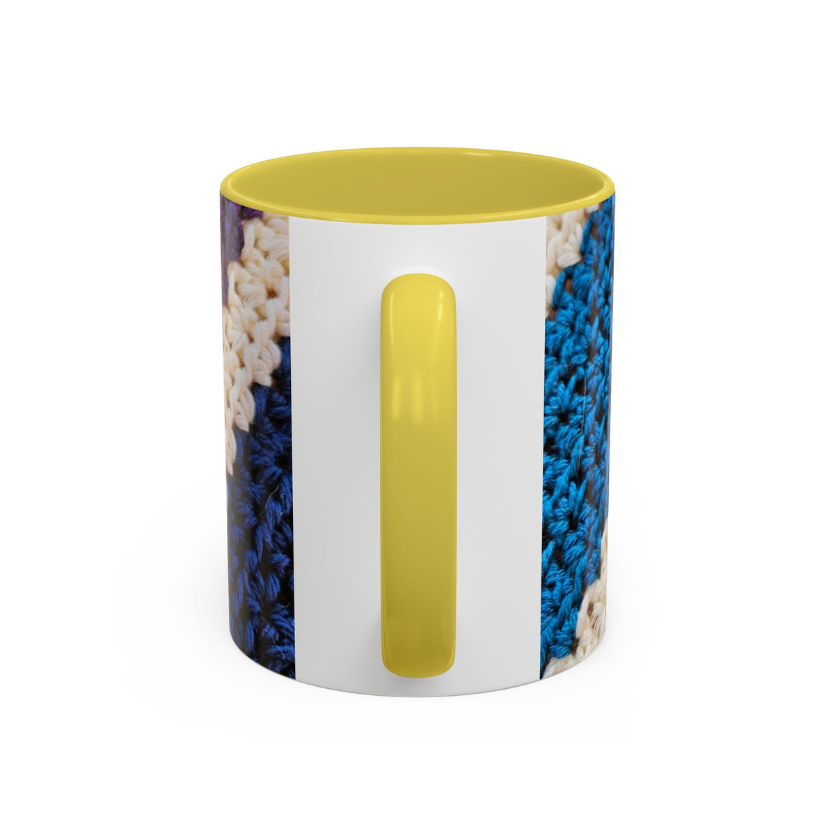 Cozy Crochet Pattern Coffee Mug — Colorful 11oz & 15oz Ceramic