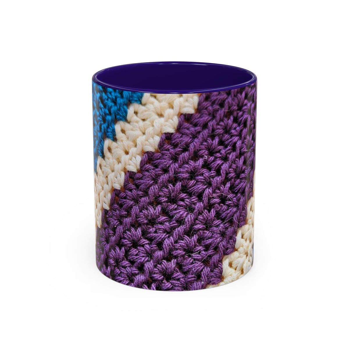 Cozy Crochet Pattern Coffee Mug — Colorful 11oz & 15oz Ceramic