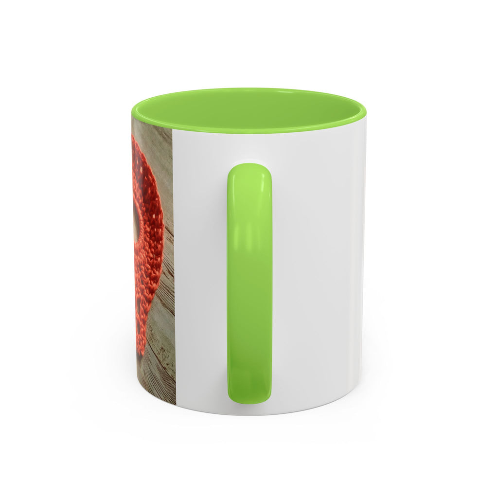 Crochet Skull Mug — Colorful 11oz/15oz Coffee Cup (Orange Day of the Dead Vibe)