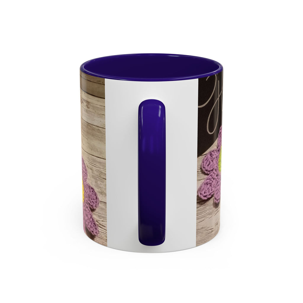 Crochet Flower Mug — Colorful Handmade Floral 11oz/15oz Coffee Cup