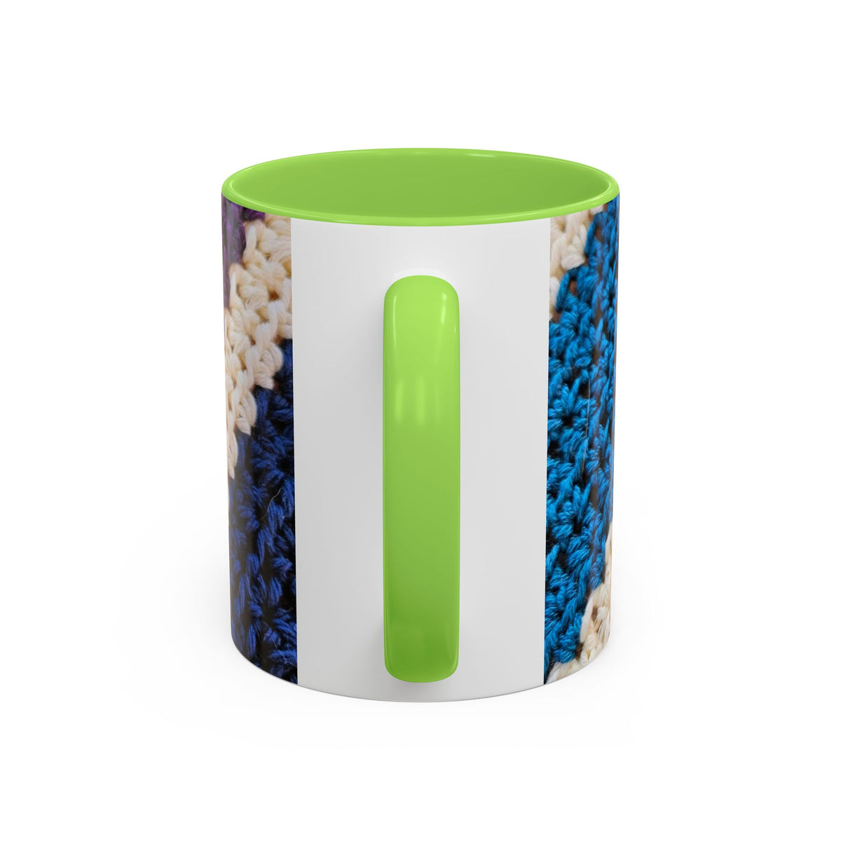 Cozy Crochet Pattern Coffee Mug — Colorful 11oz & 15oz Ceramic