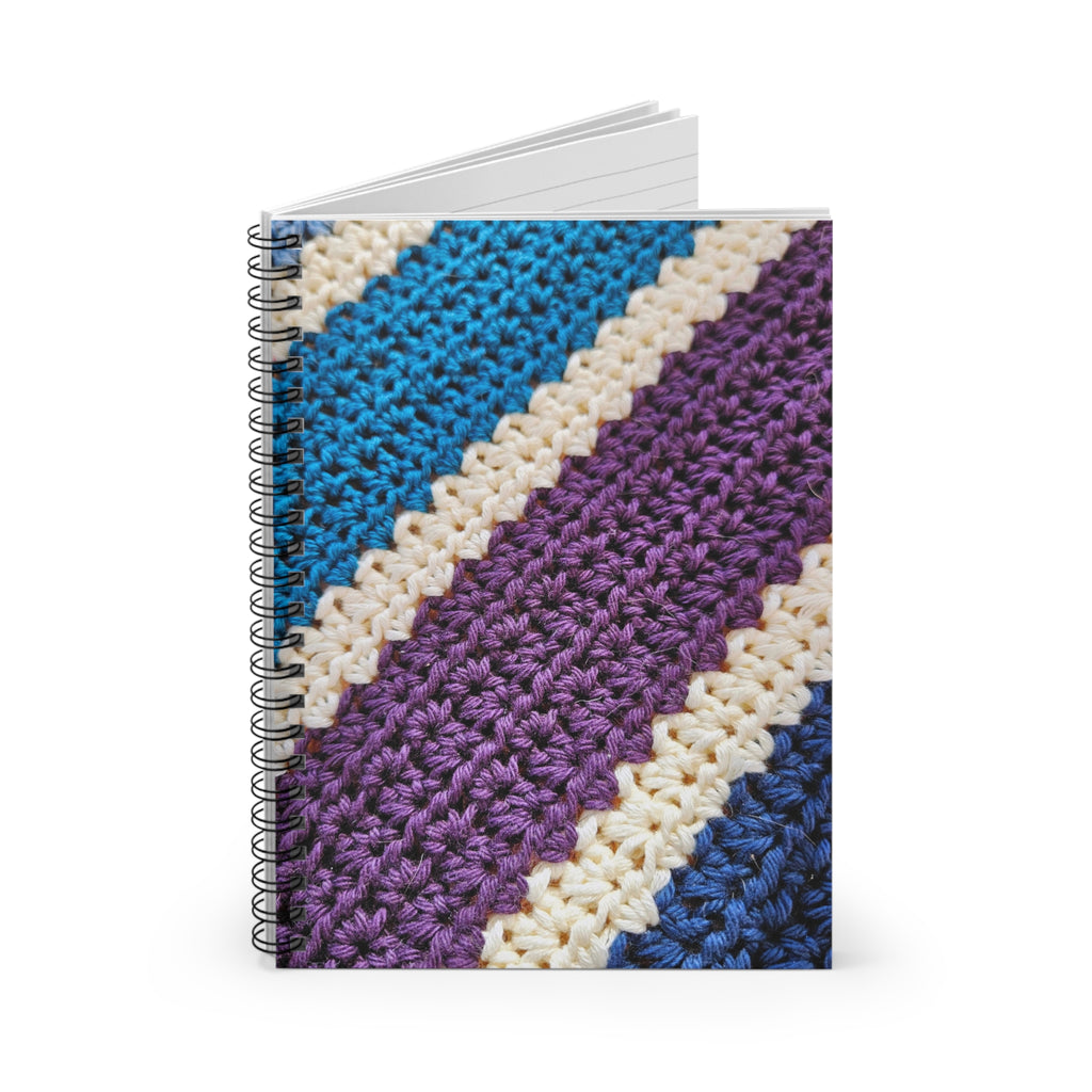 Crocheted Stripe Spiral Notebook — Ruled Journal for Crocheters & Crafters