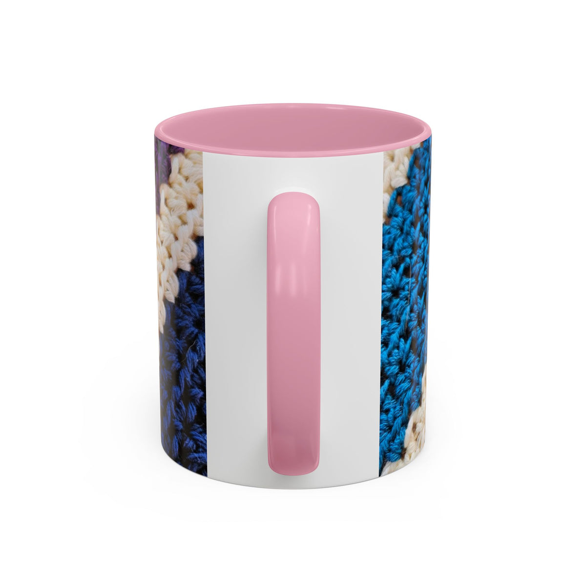 Cozy Crochet Pattern Coffee Mug — Colorful 11oz & 15oz Ceramic