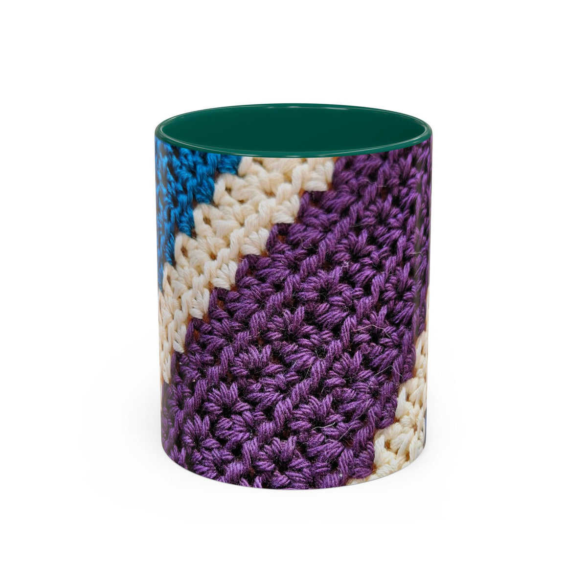 Cozy Crochet Pattern Coffee Mug — Colorful 11oz & 15oz Ceramic