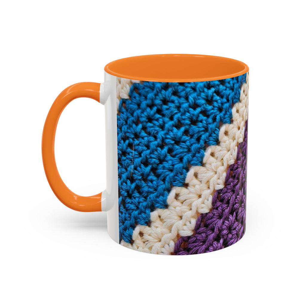 Cozy Crochet Pattern Coffee Mug — Colorful 11oz & 15oz Ceramic