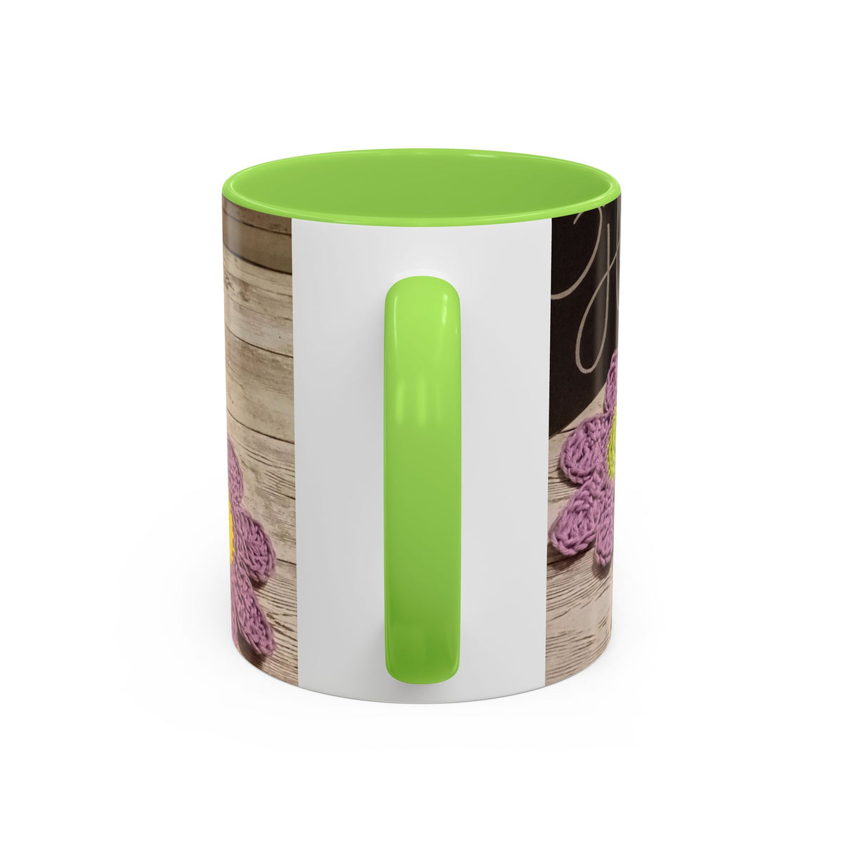 Crochet Flower Mug — Colorful Handmade Floral 11oz/15oz Coffee Cup