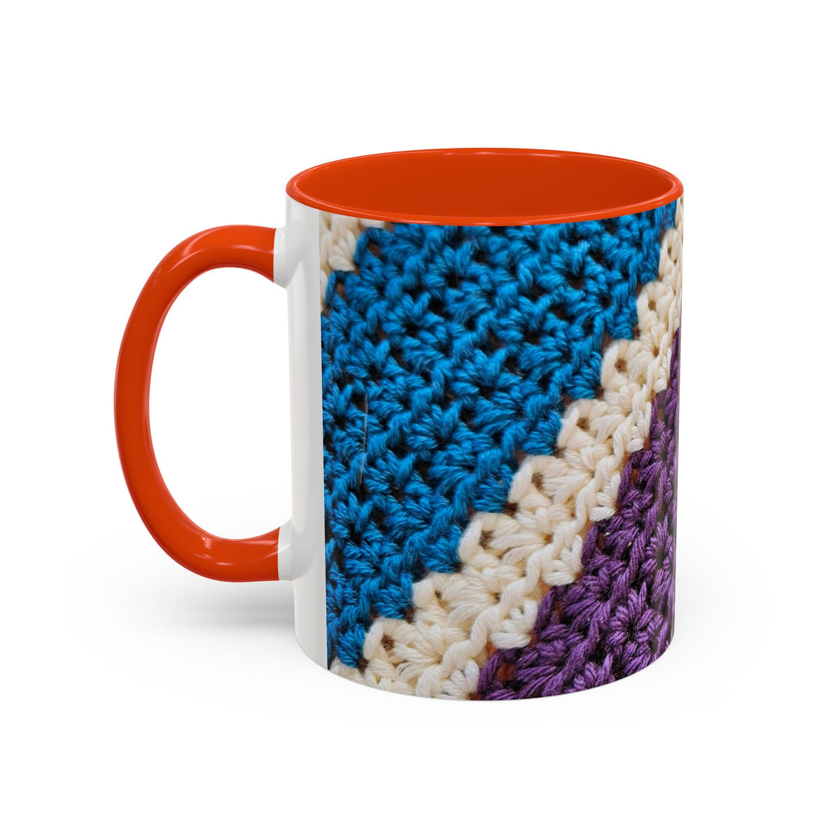 Cozy Crochet Pattern Coffee Mug — Colorful 11oz & 15oz Ceramic