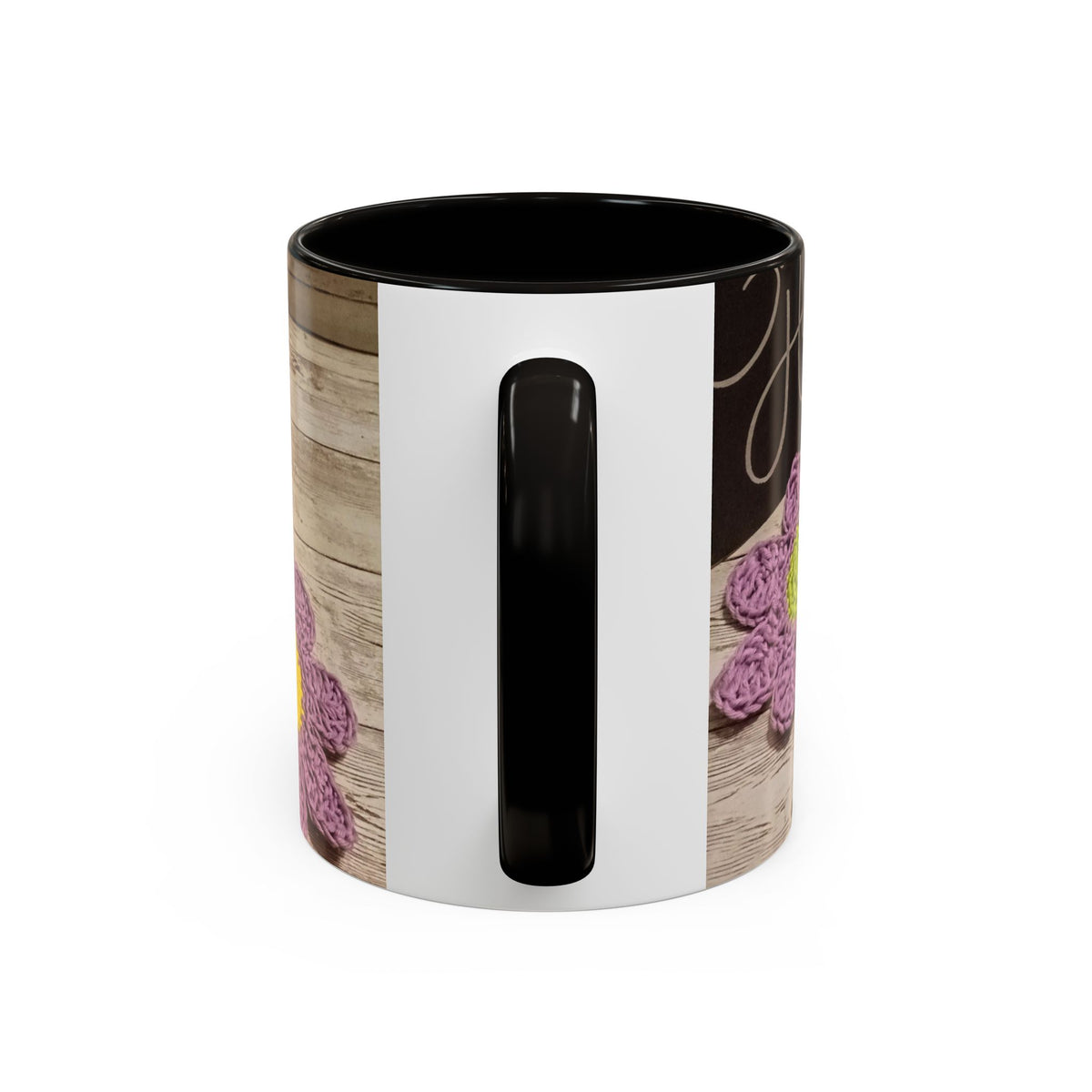 Crochet Flower Mug — Colorful Handmade Floral 11oz/15oz Coffee Cup