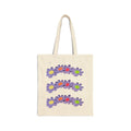 Crochet Floral Stripe Canvas Tote Bag – Purple Daisy Trio Eco Market Bag