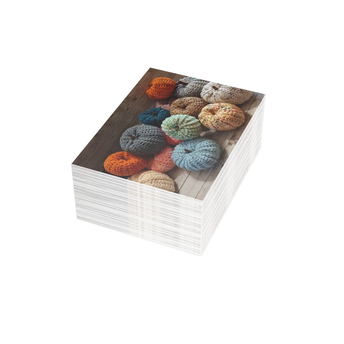 Crocheted Fall Pumkins Postcard Bundles (envelopes included)