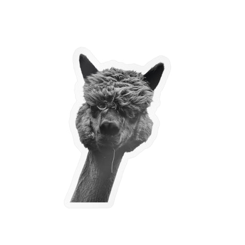 Alpaca Head Kiss-Cut Vinyl Decal – Black & White Funny Llama Sticker for Laptops, Water Bottles & Car Windows
