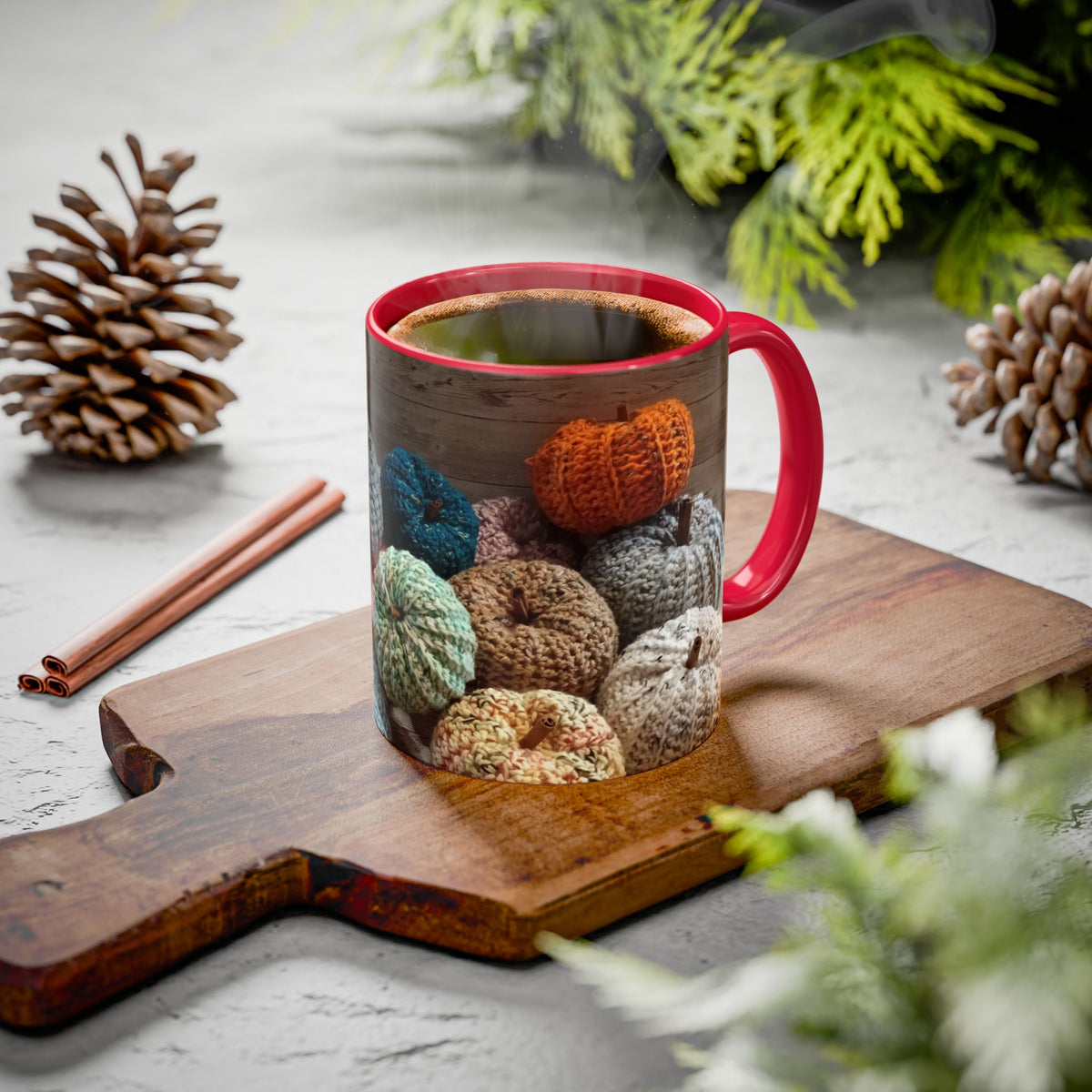 Crocheted Pumpkin Fall Mug – Cozy Autumn Coffee Cup (11oz/15oz)
