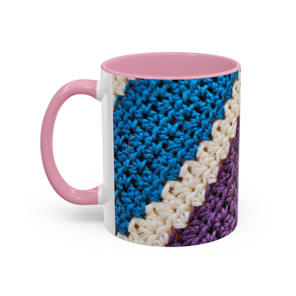 Cozy Crochet Pattern Coffee Mug — Colorful 11oz & 15oz Ceramic