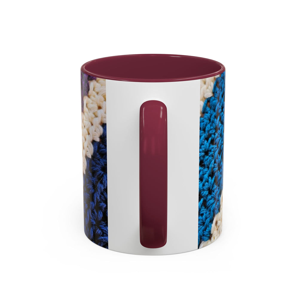 Cozy Crochet Pattern Coffee Mug — Colorful 11oz & 15oz Ceramic