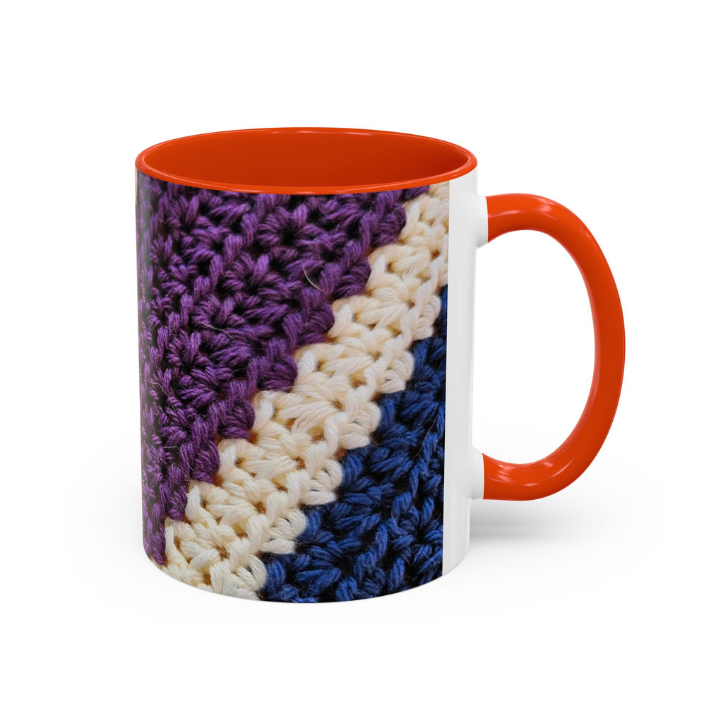 Cozy Crochet Pattern Coffee Mug — Colorful 11oz & 15oz Ceramic