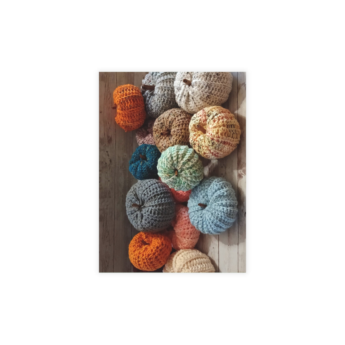 Crocheted Fall Pumkins Postcard Bundles (envelopes included)